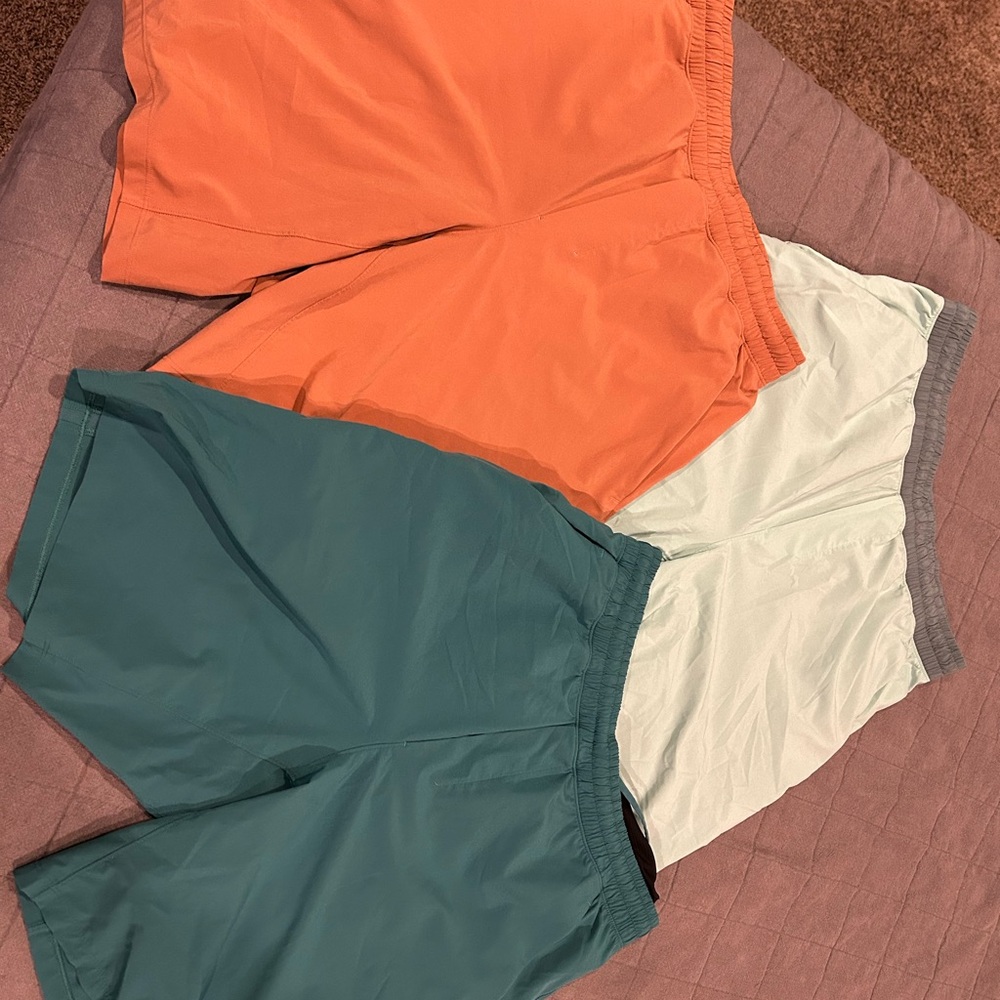 lululemon athletica Men's Athletic Shorts Set - Orange, Teal, White